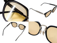 Load image into Gallery viewer, PRADA プラダ ロゴ サングラス SPR 17Y クリスタルマスタードイエローレンズ ブラック ゴールド金具 サイズ49□22 美品 中古 4b007087