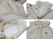 画像をギャラリービューアに読み込む, MIUMIU ミュウミュウ ショートパンツ ベージュ コットン ポリエステル 刺繍 ステッチ サイズ25 美品 中古 4b007106