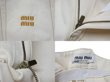 画像をギャラリービューアに読み込む, MIUMIU ミュウミュウ ショートパンツ ベージュ コットン ポリエステル 刺繍 ステッチ サイズ25 美品 中古 4b007106