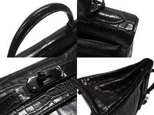 Load image into Gallery viewer, 新品同様 HERMES エルメス ケリー32 外縫い ソーブラック □N刻印 ニロティカスマット ブラック金具 ハンドバッグ 2WAY 中古 4b007135