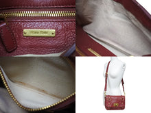 画像をギャラリービューアに読み込む, MIUMIU ミュウミュウ ショルダーバッグ セカンドバッグ 2WAYバッグ ボルドー レザー ロゴ金具 ゴールド金具 美品 中古 4b007138