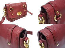 画像をギャラリービューアに読み込む, MIUMIU ミュウミュウ ショルダーバッグ セカンドバッグ 2WAYバッグ ボルドー レザー ロゴ金具 ゴールド金具 美品 中古 4b007138