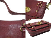 画像をギャラリービューアに読み込む, MIUMIU ミュウミュウ ショルダーバッグ セカンドバッグ 2WAYバッグ ボルドー レザー ロゴ金具 ゴールド金具 美品 中古 4b007138