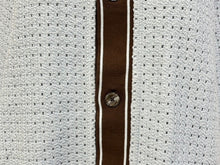 画像をギャラリービューアに読み込む, 極美品 HERMES エルメス 半袖 カラーカットワーク シャツ ショートスリーブ コントラストストライプ ブルー ブラウン M 中古 4b007176