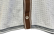 画像をギャラリービューアに読み込む, 極美品 HERMES エルメス 半袖 カラーカットワーク シャツ ショートスリーブ コントラストストライプ ブルー ブラウン M 中古 4b007176