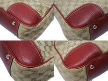 Load image into Gallery viewer, GUCCI グッチ トートバッグ ハンドバッグ 163305 213048 イタリア製 GGキャンバス レザー ベージュ レッド ゴールド金具 美品 中古 4b007169