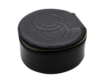 画像をギャラリービューアに読み込む, 極美品 CHANEL シャネル ココマーク ジュエリーケース アクセサリーポーチ 2番台 キャビアスキン ブラック ゴールド金具 中古 4b007193