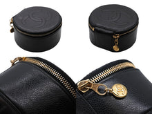 画像をギャラリービューアに読み込む, 極美品 CHANEL シャネル ココマーク ジュエリーケース アクセサリーポーチ 2番台 キャビアスキン ブラック ゴールド金具 中古 4b007193