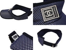画像をギャラリービューアに読み込む, 新品未使用 CHANEL シャネル スポーツライン サンバイザー ONE SIZE ココマーク メッシュ ネイビー ポリエステル ナイロン 中古 4b007199
