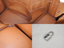 Load image into Gallery viewer, 極美品 HERMES エルメス バーキン30 ハンドバッグ ヴォーエプソン ゴールド シルバー金具 ☐M刻印 中古 4b007208