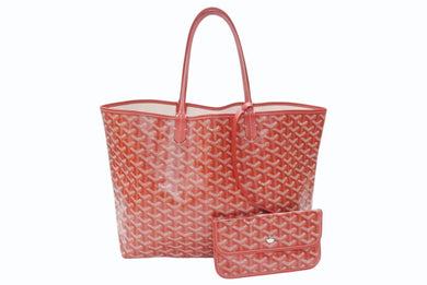 新品同様 GOYARD ゴヤール サンルイPM トートバッグ レッド PVC レザー STLOUIPMLTY02CL02P 中古 4b007210