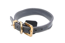 画像をギャラリービューアに読み込む, GOYARD ゴヤール フランクリン ペット用首輪 ARR020133 ゴヤールディンキャンバス クラムシーカウハイド パラジウム グレー サイズ32 美品 中古 4b007213