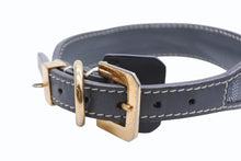 画像をギャラリービューアに読み込む, GOYARD ゴヤール フランクリン ペット用首輪 ARR020133 ゴヤールディンキャンバス クラムシーカウハイド パラジウム グレー サイズ32 美品 中古 4b007213