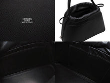 Load image into Gallery viewer, 極美品 HERMES エルメス Douparis ドゥパリ ハンドバッグ ヴォ―エプソン ブラック □J刻印 シルバー金具 中古 4b007227