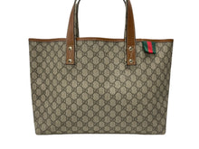 Load image into Gallery viewer, GUCCI グッチ GGスプリーム ロゴ トートバッグ 21134 ブラウン キャメル PVC レザー ゴールド金具 良品 中古 4b007246