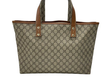 Load image into Gallery viewer, GUCCI グッチ GGスプリーム ロゴ トートバッグ 21134 ブラウン キャメル PVC レザー ゴールド金具 良品 中古 4b007246