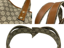 Load image into Gallery viewer, GUCCI グッチ GGスプリーム ロゴ トートバッグ 21134 ブラウン キャメル PVC レザー ゴールド金具 良品 中古 4b007246