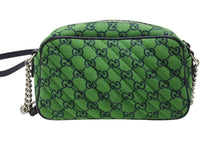 Load image into Gallery viewer, 極美品 GUCCI グッチ GGマーモント キルティング スモール ショルダーバッグ 緑 グリーン GG柄 チェーン クロスボディ 肩掛け 447632 中古 4b007250