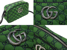 Load image into Gallery viewer, 極美品 GUCCI グッチ GGマーモント キルティング スモール ショルダーバッグ 緑 グリーン GG柄 チェーン クロスボディ 肩掛け 447632 中古 4b007250