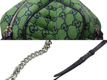 Load image into Gallery viewer, 極美品 GUCCI グッチ GGマーモント キルティング スモール ショルダーバッグ 緑 グリーン GG柄 チェーン クロスボディ 肩掛け 447632 中古 4b007250