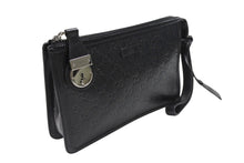 Load image into Gallery viewer, 極美品 GUCCI グッチ シマ クラッチバッグ セカンドバッグ 152600 492174 イタリア製 レザー ブラック シルバー金具 中古 4b007251