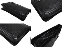 Load image into Gallery viewer, 極美品 GUCCI グッチ シマ クラッチバッグ セカンドバッグ 152600 492174 イタリア製 レザー ブラック シルバー金具 中古 4b007251