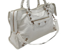 Load image into Gallery viewer, BALENCIAGA バレンシアガ ジャイアントシティ 2WAYバッグ イタリア製 レザー 527589 ホワイト ピンクゴールド金具 美品 中古 4b007253