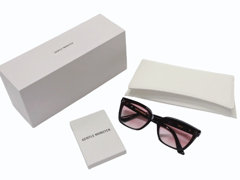 GENTLE MONSTER ジェントルモンスター アセテート ブラック ピンク サイズ63◻︎15 143 美品 中古 4b007268