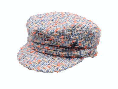 MAISON MICHEL メゾン・ミッシェル キャスケット マルチカラー ブルー ホワイト オレンジ系 サイズS 中古 4b007278