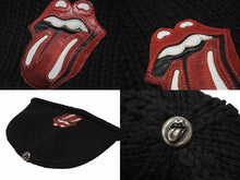 画像をギャラリービューアに読み込む, CHROME HEARTS クロムハーツ リップアンドタン ニットキャップ ビーニー カシミヤ レザー シルバー925 ブラック 美品 中古 4b007353