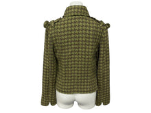 画像をギャラリービューアに読み込む, 極美品 CHANEL シャネル ツイードジャケット P32181V18440 サイズ36 ココマーク グリーン ブラウン シルク リネン コットン 中古 4b007356