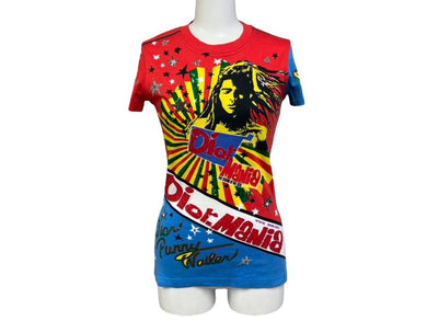 極美品 Christian Dior クリスチャンディオール ディオールマニア 半袖Tシャツ 4P16155204 サイズ36 ラスタ ガリアーノ期 中古 4b007359
