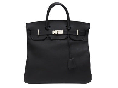 新品同様 オーダー品 HERMES エルメス ハンドバッグ オータクロア40 ブラック Y刻印 トゴ マット金具 中古 4b007362