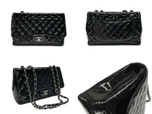 画像をギャラリービューアに読み込む, CHANEL シャネル デカマトラッセ30 Sフラップ Wチェーンショルダーバッグ 19番台 A58600 パテントレザー ブラック 美品 中古 4b007364