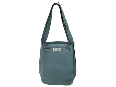 極美品 HERMES エルメス ソーケリー22 ショルダーバッグ □M刻印 トリヨンクレマンス ブルーリン パラジウム金具 中古 4b007385