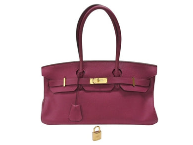 HERMES エルメス ショルダーバーキン ハンドバッグ トリヨンクレマンス トスカ パープル □P刻印 SV金具 2009年 ゴルチェ期 美品 中古 4b007386