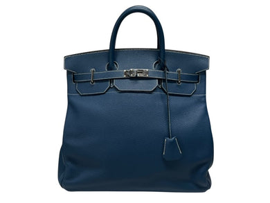 新品同様 HERMES エルメス ハンドバッグ オータクロア40 ブルータラサ ◽︎G刻印 トゴ パラジウム金具 中古 4b007398