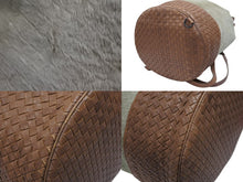 画像をギャラリービューアに読み込む, BOTTEGAVENETA ボッテガヴェネタ イントレチャート ショルダーバッグ 180300 ハラコ レザー グリーン ブラック金具 美品 中古 4b007420