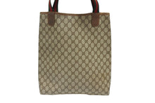 Load image into Gallery viewer, GUCCI グッチ シェリーライン GGロゴ トートバッグ ベージュ オールドグッチ 39.02.003 PVC レザー ゴールド金具 美品 中古 4b007434