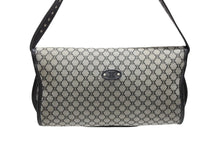 Load image into Gallery viewer, CELINE セリーヌ マカダム ワンショルダーバッグ YS 00755 ナイロンキャンバス レザー グレー ブラック シルバー金具 美品 中古 4b007437