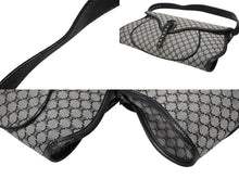 Load image into Gallery viewer, CELINE セリーヌ マカダム ワンショルダーバッグ YS 00755 ナイロンキャンバス レザー グレー ブラック シルバー金具 美品 中古 4b007437