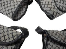 Load image into Gallery viewer, CELINE セリーヌ マカダム ワンショルダーバッグ YS 00755 ナイロンキャンバス レザー グレー ブラック シルバー金具 美品 中古 4b007437