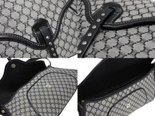 Load image into Gallery viewer, CELINE セリーヌ マカダム ワンショルダーバッグ YS 00755 ナイロンキャンバス レザー グレー ブラック シルバー金具 美品 中古 4b007437