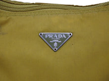 Load image into Gallery viewer, PRADA プラダ ハンドバッグ ワンショルダーバッグ トライアングルロゴ イタリア製 ナイロン イエロー カーキ シルバー金具 美品 中古 4b007441