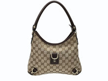 Load image into Gallery viewer, 極美品 GUCCI グッチ アビー ワンショルダーバッグ 130738 ベージュ ブラウン GGキャンバス レザー ゴールド金具 中古 4b007447