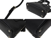 Load image into Gallery viewer, 極美品 PRADA プラダ 2WAY ミニハンドバッグ ショルダーバッグ トライアングルロゴ ブラック シルバー金具 中古 4b007452