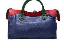 Load image into Gallery viewer, BALENCIAGA バレンシアガ ザ シティ ジャイアント 2WAYバッグ ハンドバッグ ショルダーバッグ 115743 レッド ブルー グリーン 美品 中古 4b007453