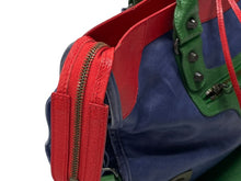 Load image into Gallery viewer, BALENCIAGA バレンシアガ ザ シティ ジャイアント 2WAYバッグ ハンドバッグ ショルダーバッグ 115743 レッド ブルー グリーン 美品 中古 4b007453