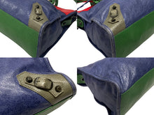 Load image into Gallery viewer, BALENCIAGA バレンシアガ ザ シティ ジャイアント 2WAYバッグ ハンドバッグ ショルダーバッグ 115743 レッド ブルー グリーン 美品 中古 4b007453