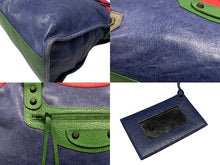 Load image into Gallery viewer, BALENCIAGA バレンシアガ ザ シティ ジャイアント 2WAYバッグ ハンドバッグ ショルダーバッグ 115743 レッド ブルー グリーン 美品 中古 4b007453